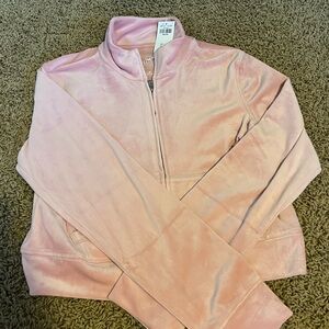 Hollister pink velvet zip up